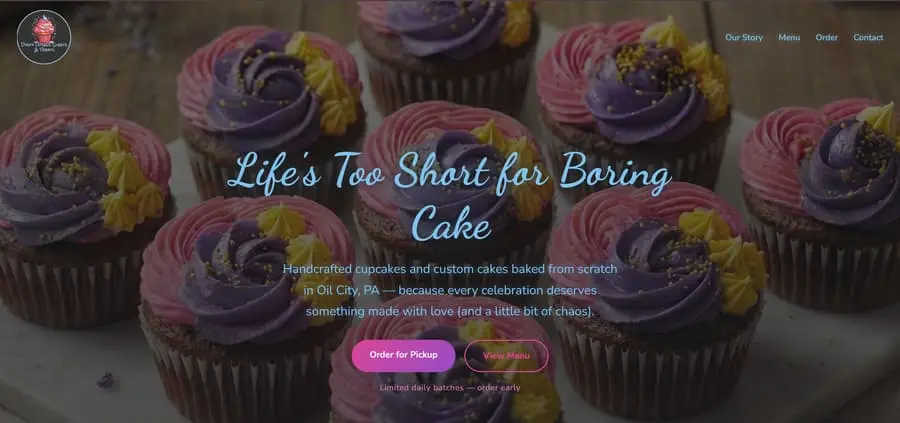 Dirty Dozens Bakery website